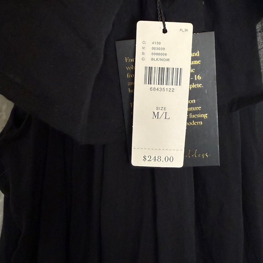 Anthropologie‎ Erika Pena Black Ruffled Voile Tiered Maxi Dress - NWT - Size M/L - Picture 11 of 11